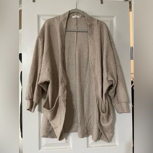 Oversized cream dolman sleeve cardigan